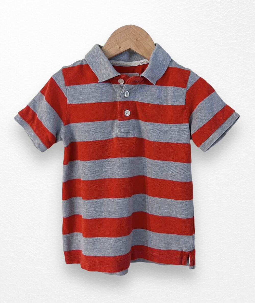 Mini Boden Striped Polo Shirt, Size 2/3